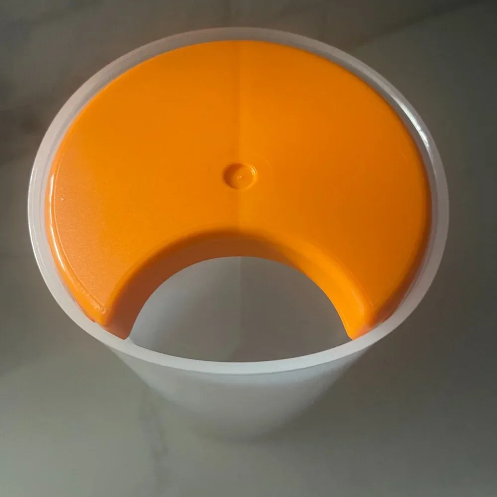 TUPPERWARE 3 in 1 Divided Container Red Lid Orange Insert‎ 4 piece set